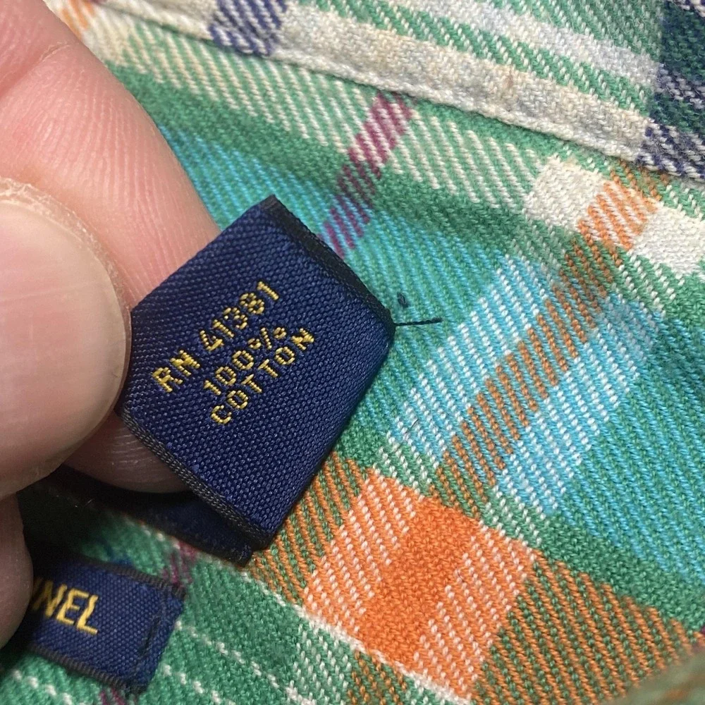 Polo Ralph Lauren Shirt Mens XL Green Plaid Luxury Flannel Long Sleeve Button Up
